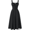 image:imageScarlet Darkness Women 2026 Corset Dress Milkmaid Slit Midi Sundress  Fishboned Corset Smocked Lace Up Back for Wedding Guest Casual Tea Party VacationBlack