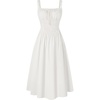 image:imageScarlet Darkness Women Corset Midi Dress Homecoming Cocktail Party Sundress  Sleeveless Square Neckline Back Lace Up Adjustable Tie Strap Ren Fair Costume for Graduation Formal with PocketsIvory White
