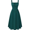 image:imageScarlet Darkness Women Corset Midi Dress Homecoming Cocktail Party Sundress  Sleeveless Square Neckline Back Lace Up Adjustable Tie Strap Ren Fair Costume for Graduation Formal with PocketsEmerald Green
