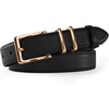 image:imageScarlet Darkness Women Leather Belt with Gold Buckle Vintage Waist Belts  Genuine Leather Fashion Elegant Style Versatile for Jeans DressesBlack
