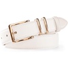 image:imageScarlet Darkness Women Leather Belt with Gold Buckle Vintage Waist Belts  Genuine Leather Fashion Elegant Style Versatile for Jeans DressesIvory White