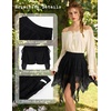 image:imageScarlet Darkness Lace Mini Skirts for Women Renaissance Boho Short Skirt  Y2k High Waisted Asymmetrical Ruffle Hem for Country Concert Music Festival Ren Faire Pirate Costume WomenBlack