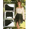 image:imageScarlet Darkness Lace Mini Skirts for Women Renaissance Boho Short Skirt  Y2k High Waisted Asymmetrical Ruffle Hem for Country Concert Music Festival Ren Faire Pirate Costume WomenArmy Green