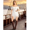 image:imageScarlet Darkness Lace Mini Skirts for Women Renaissance Boho Short Skirt  Y2k High Waisted Asymmetrical Ruffle Hem for Country Concert Music Festival Ren Faire Pirate Costume WomenWhite