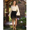 image:imageScarlet Darkness Lace Mini Skirts for Women Renaissance Boho Short Skirt  Y2k High Waisted Asymmetrical Ruffle Hem for Country Concert Music Festival Ren Faire Pirate Costume WomenBlack