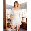 image:imageScarlet Darkness Lace Mini Skirts for Women Renaissance Boho Short Skirt  Y2k High Waisted Asymmetrical Ruffle Hem for Country Concert Music Festival Ren Faire Pirate Costume WomenWhite