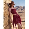 image:imageScarlet Darkness Lace Mini Skirts for Women Renaissance Boho Short Skirt  Y2k High Waisted Asymmetrical Ruffle Hem for Country Concert Music Festival Ren Faire Pirate Costume WomenRed
