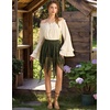 image:imageScarlet Darkness Lace Mini Skirts for Women Renaissance Boho Short Skirt  Y2k High Waisted Asymmetrical Ruffle Hem for Country Concert Music Festival Ren Faire Pirate Costume WomenArmy Green