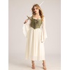 image:imageScarlet Darkness Women Renaissance Corset Tops Medieval Jacquard Bustier  Fishboned Lace Up Exquisite Floral for Ren Faire Peasant Pirate Cosplay CostumeGreen Bird