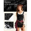 image:imageScarlet Darkness Women Renaissance Corset Tops Medieval Jacquard Bustier  Fishboned Lace Up Exquisite Floral for Ren Faire Peasant Pirate Cosplay CostumeSilver Black