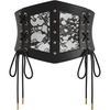 image:imageScarlet Darkness Renaissance Corset Belts for Women Pirate Goth Waist Belt  Lace Up Waist Ren Faire Accessories Back Elastic Western Underbust Medieval Viking Witch Halloween Costume for DressBlack