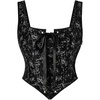image:imageScarlet Darkness Women Renaissance Corset Tops Medieval Jacquard Bustier  Fishboned Lace Up Exquisite Floral for Ren Faire Peasant Pirate Cosplay CostumeSilver Black