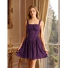 image:imageScarlet Darkness Corset Mini Dress Adjustable Straps Sundress with PocketsDeep Purple