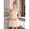 image:imageScarlet Darkness Lace Corset Mini Dress with Pocket Women Teens Grad OutfitCream