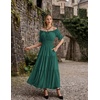 image:imageScarlet Darkness Off Shoulder Puff Sleeve Renaissance Cottage Pirate DressDark Green