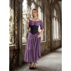 image:imageScarlet Darkness Off Shoulder Puff Sleeve Renaissance Cottage Pirate DressRose Purple
