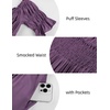 image:imageScarlet Darkness Off Shoulder Puff Sleeve Renaissance Cottage Pirate DressRose Purple