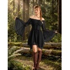 image:imageScarlet Darkness Renaissance Costume Women Chiffon Corset Pirate Mini DressBlack