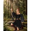 image:imageScarlet Darkness Renaissance Costume Women Chiffon Corset Pirate Mini DressBlack