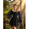 image:imageScarlet Darkness Renaissance Costume Women Chiffon Corset Pirate Mini DressBlack