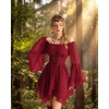 image:imageScarlet Darkness Renaissance Costume Women Chiffon Corset Pirate Mini DressDark Red