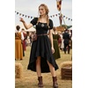 image:imageScarlet Darkness Renaissance Costume Women High Low Summer Corset DressBlack
