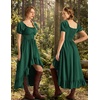 image:imageScarlet Darkness Renaissance Costume Women High Low Summer Corset DressGreen