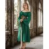 image:imageScarlet Darkness Renaissance Costume Women Off Shoulder Long Sleeve DressDark Green