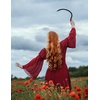 image:imageScarlet Darkness Renaissance Costume Women Off Shoulder Long Sleeve DressDark Red
