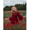 image:imageScarlet Darkness Renaissance Costume Women Off Shoulder Long Sleeve DressDark Red