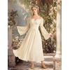 image:imageScarlet Darkness Renaissance Costume Women Off Shoulder Long Sleeve DressOyster White