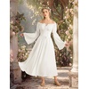 image:imageScarlet Darkness Renaissance Costume Women Off Shoulder Long Sleeve DressWhite