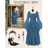 image:imageScarlet Darkness Renaissance Costume Women Ren Faire Dress Fairy DressesDeep Peacock Blue