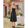 image:imageScarlet Darkness Women 2026 Corset Dress Milkmaid Slit Midi SundressBlack