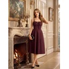 image:imageScarlet Darkness Women 2026 Corset Dress Milkmaid Slit Midi SundressBurgundy
