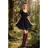 image:imageScarlet Darkness Women Renaissance Dress Mini Short Sleeve Fairy CostumeBlack