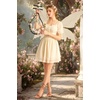 image:imageScarlet Darkness Women Renaissance Dress Mini Short Sleeve Fairy CostumeCream