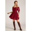 image:imageScarlet Darkness Women Renaissance Dress Mini Short Sleeve Fairy CostumeDark Red
