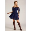 image:imageScarlet Darkness Women Renaissance Dress Mini Short Sleeve Fairy CostumeNavy