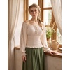 image:imageScarlet Darkness Womens Renaissance Peasant Blouse Lace Off Shoulder TopsApricot