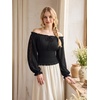 image:imageScarlet Darkness Womens Renaissance Peasant Blouse Lace Off Shoulder TopsBlack