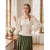 image:imageScarlet Darkness Womens Renaissance Peasant Blouse Lace Off Shoulder TopsCream