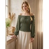 image:imageScarlet Darkness Womens Renaissance Peasant Blouse Lace Off Shoulder TopsEden Green