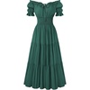image:imageScarlet Darkness Off Shoulder Puff Sleeve Renaissance Cottage Pirate DressDark Green