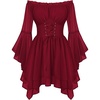 image:imageScarlet Darkness Renaissance Costume Women Chiffon Corset Pirate Mini DressDark Red