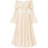 image:imageScarlet Darkness Renaissance Costume Women Off Shoulder Long Sleeve DressOyster White
