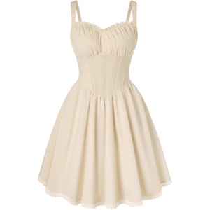 image:imageScarlet Darkness Lace Corset Mini Dress with Pocket Women Teens Grad OutfitCream