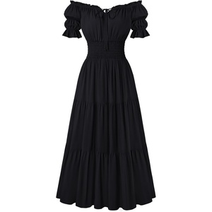 image:imageScarlet Darkness Off Shoulder Puff Sleeve Renaissance Cottage Pirate DressBlack