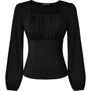 image:imageScarlet Darkness Peasant Blouses for Women Long Sleeve Renaissance ShirtsBlack