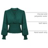 image:imageScarlet Darkness Renaissance Shirt Women Long Sleeve V Neck Peasant TopsBlue Green